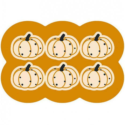 Style 8 Yellow Pumpkin Pattern Absorbent Diatomaceous Earth Pet Feeding Mat - Non-Slip & Quick Dry Placemat (50x80cm)