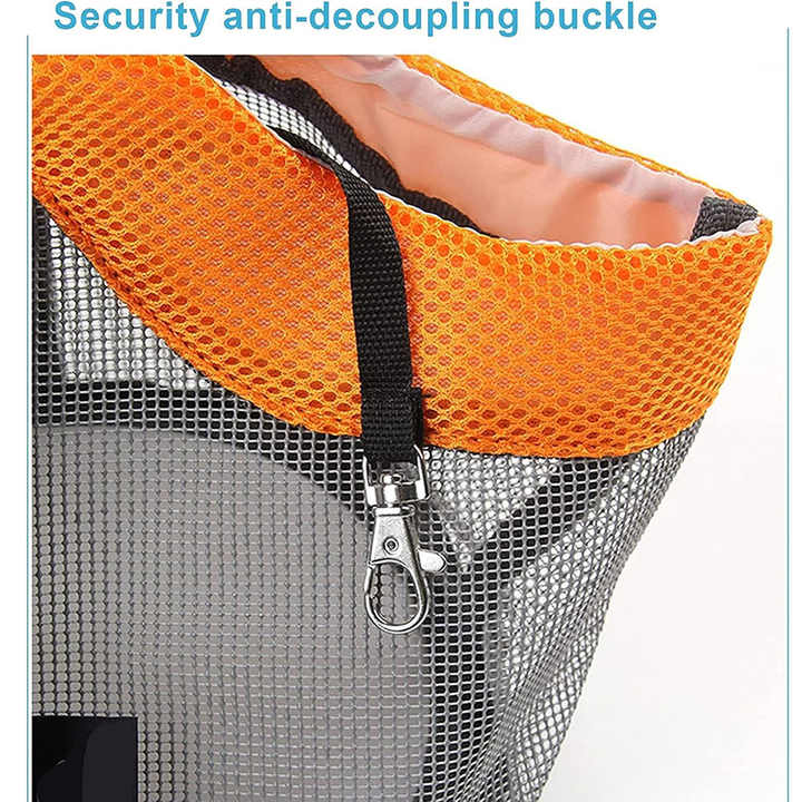 Orange And Grey Lightweight Breathable Mesh Pet Carrier Handbag - Portable Travel Tote for Small Dogs & Cats up to 8kg