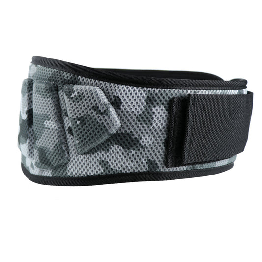 Size XL Grey Camouflage Camo Weightlifting Belt - EVA Nylon Gym Belt for Squats, Deadlifts & Lumbar Support