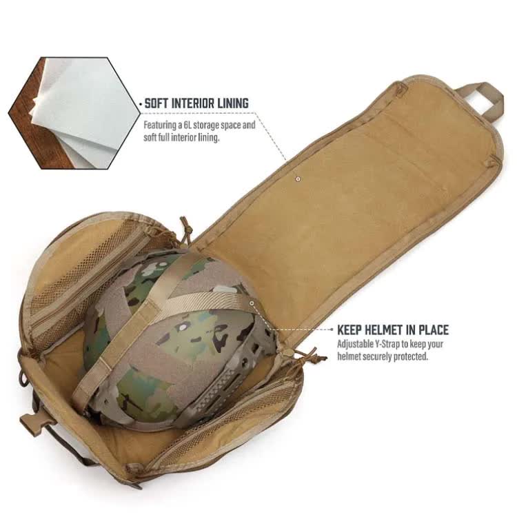 Green Tactical Helmet Bag & Utility Pouch - Padded MOLLE Gear Storage Carrier