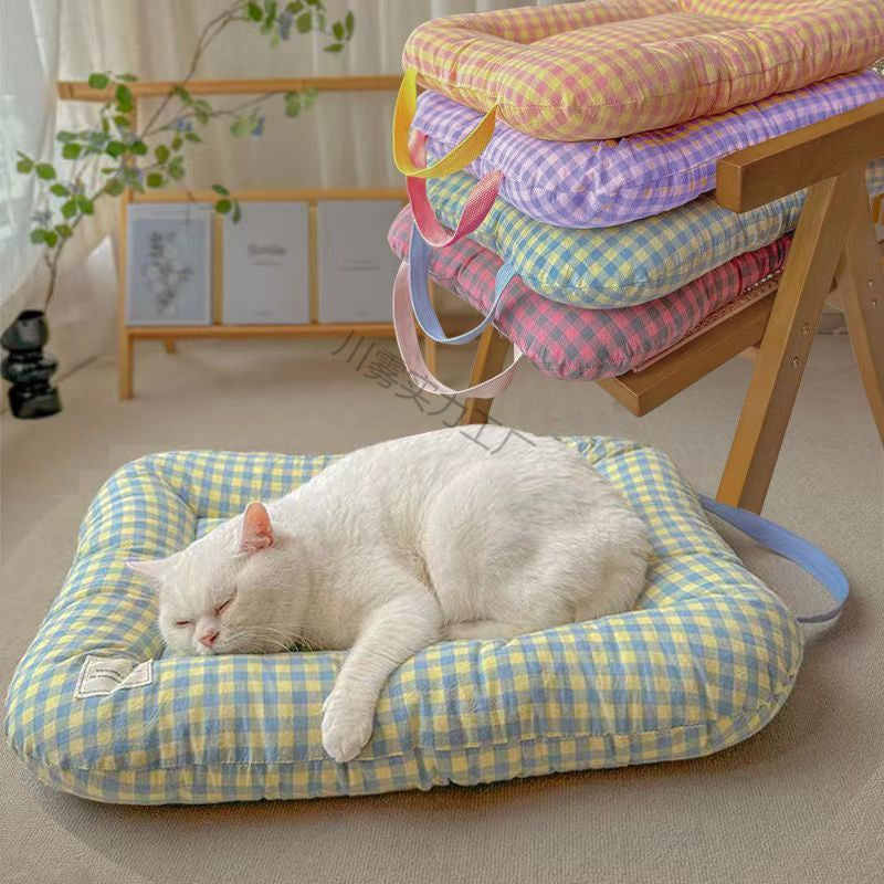 L Orange All-Season Pet Bed - Soft Washable Dog & Cat Lat with CoLfortable Cushion - WarL Winter Padding for SLall to Large Pets
