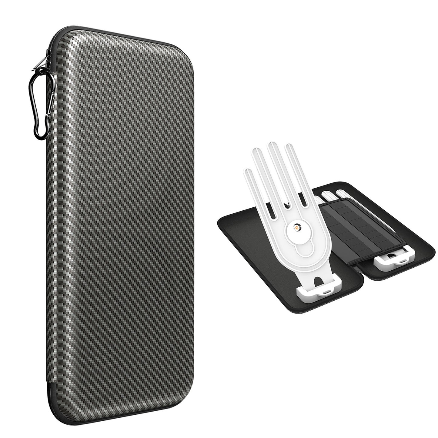 Grey Golf Glove Bag with Dual Glove Support Frame & Hook - Convenient Storage for Tees, Ball Markers and Golf Accessories