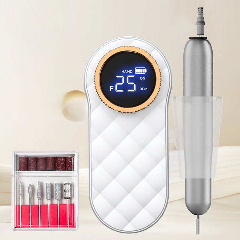 White Portable Mini Electric Nail Drill Pen - Manicure Pedicure Polishing & Shaping Tool