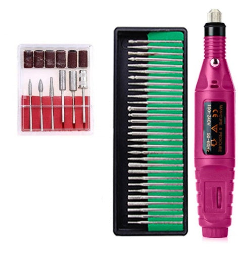Regular Set Act As Go-between Portable Electric Nail Drill Kit - USB Manicure Pedicure Polishing & Shaping Tool Set