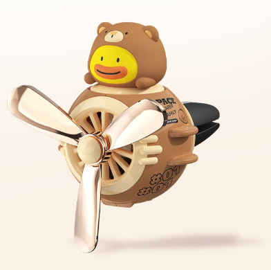 Brown Cute Car Air Vent Clip Freshener - Decorative Scent Diffuser for Automotive Interiors