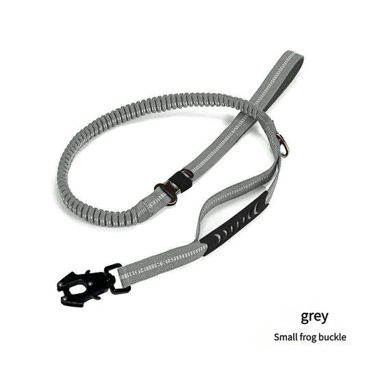 Grey Shock Absorbing Dog Leash with Reflective Stitching - 135cm for Small to Large Dogs