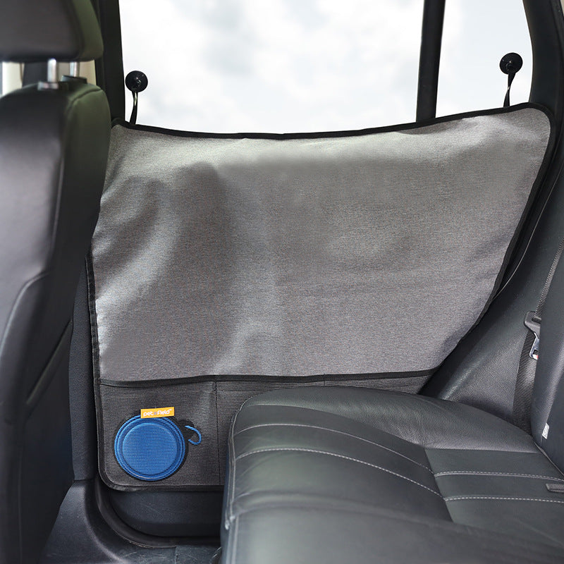 Pet Car Door Protector with Storage Pocket  - 77x64cm Grey
