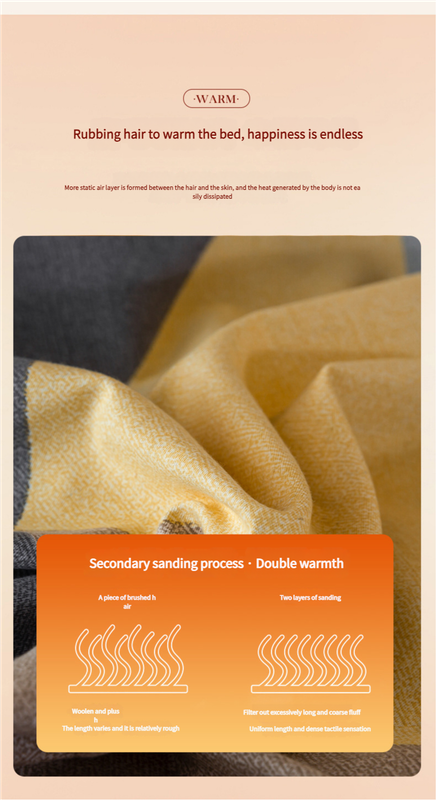 Comfortable cotton pillowcase, double-sided warm design, breathable and skin-friendly - Orange