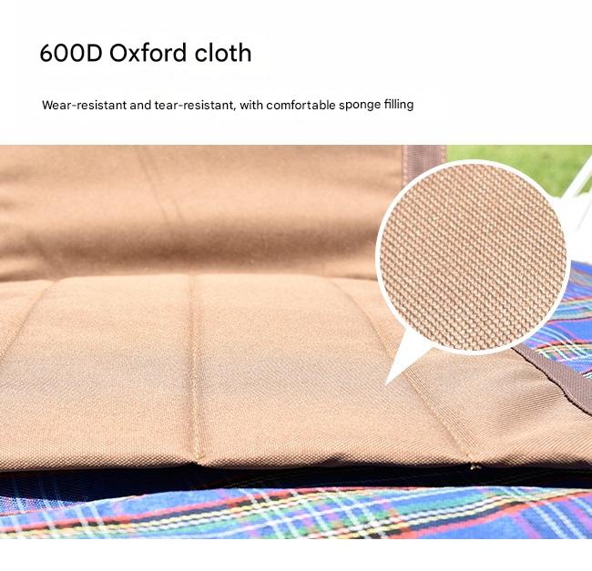 Portable Folding Beach Chair - Reclining Outdoor Seat 68x39.5x40.5cm with Carry Bag in brown