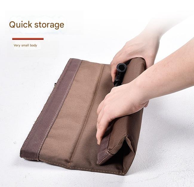 Portable Folding Beach Chair - Reclining Outdoor Seat 68x39.5x40.5cm with Carry Bag in brown