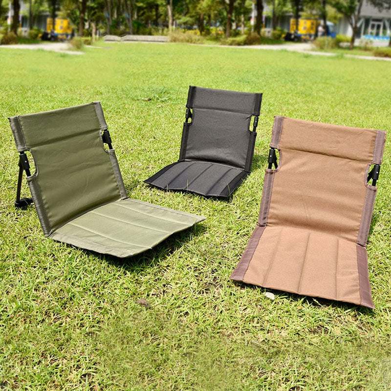 Portable Folding Beach Chair - Reclining Outdoor Seat 68x39.5x40.5cm with Carry Bag in black