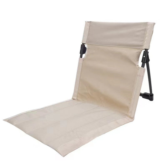 Portable Folding Beach Chair - Reclining Outdoor Seat 68x39.5x40.5cm with Carry Bag in white