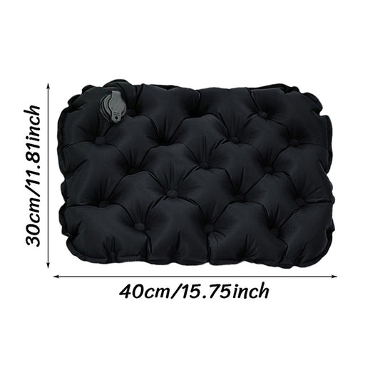 Inflatable Seat Cushion - Portable 40x30x5cm Camping Pad in Olive Black