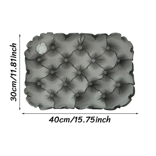 Inflatable Seat Cushion - Portable 40x30x5cm Camping Pad in Olive Grey