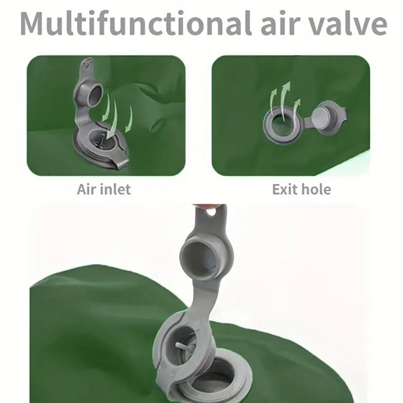 Inflatable Seat Cushion - Portable 40x30x5cm Camping Pad in Olive Grey