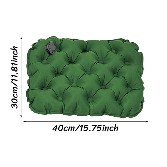 Inflatable Seat Cushion - Portable 40x30x5cm Camping Pad in Green