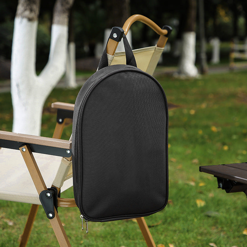 Portable Kitchen Utensil Storage Bag - Lightweight Organizer for Camping and Outdoor Cooking, Black