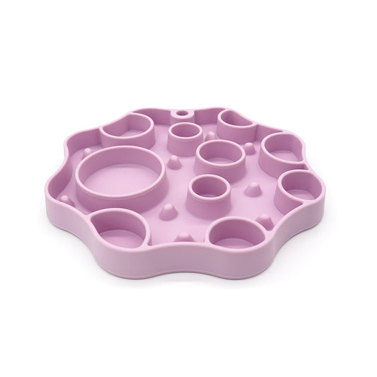 Silicone Dog Slow Feeder and Licking Mat - 2 in 1 Puzzle Bowl for Dog Slow Feeding(Light purple)