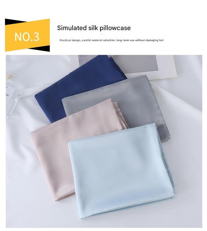 Luxury Satin Sleep Mask Gift Set,4-Piece with Pillowcase and Hair Accessories(Black)