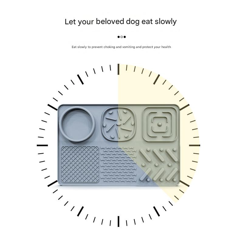 Pet Slow Feeder Lick Mat with Suction Cups - Anti-Anxiety Dog Feeding Mat(Grey)