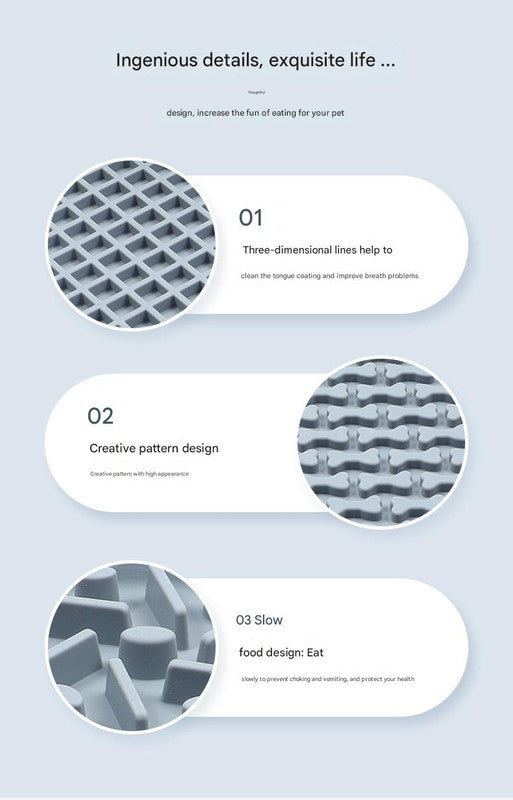 Pet Slow Feeder Lick Mat with Suction Cups - Anti-Anxiety Dog Feeding Mat(Pink)