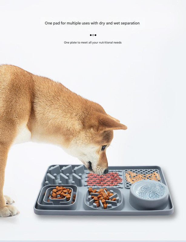 Pet Slow Feeder Lick Mat with Suction Cups - Anti-Anxiety Dog Feeding Mat(Blue)