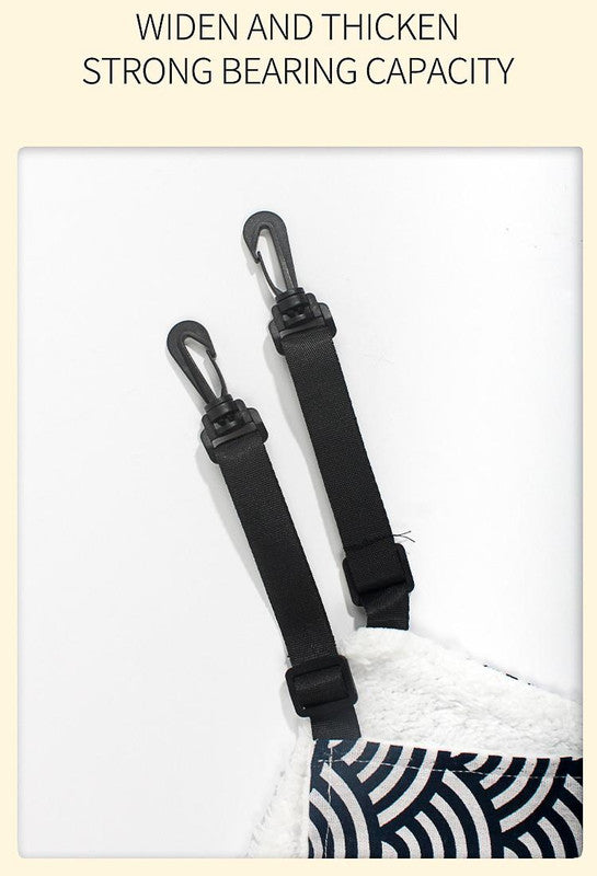 Cat Cage Hammock - Adjustable Double-Sided Pet Swing Bed with Hooks(Red Star)