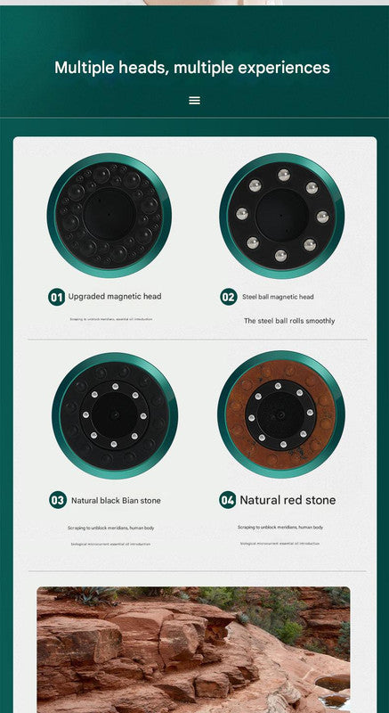 Rechargeable 6-Level Electric Cupping & Gua Sha Massager with LED Display & Magnetic Therapy Head(grey)