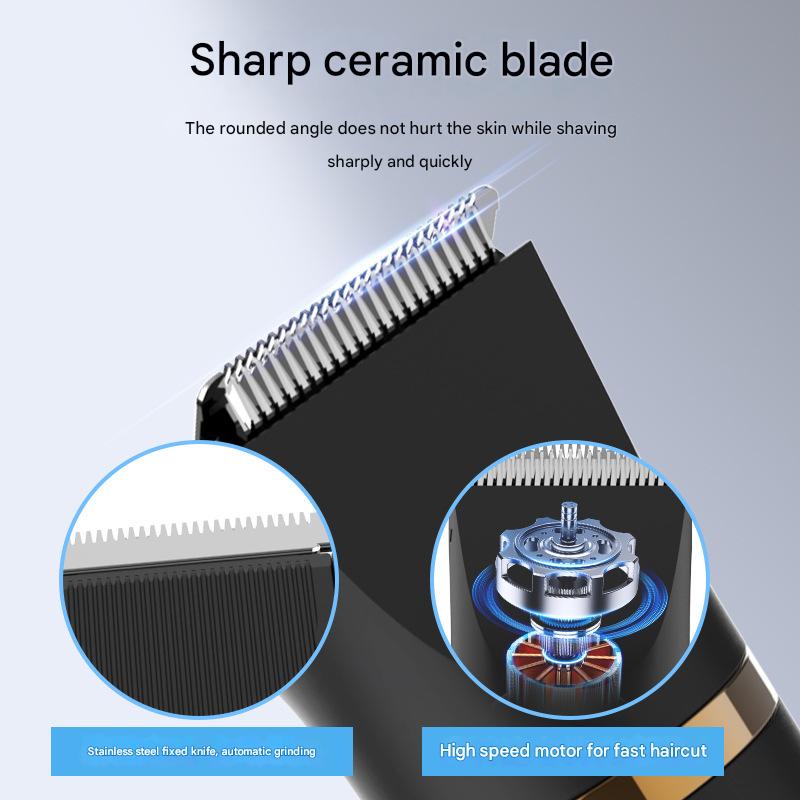 3-in-1 Men's Electric Body Groomer & Hair Clipper Kit - Waterproof, USB-C Rechargeable with Charging Dock(black)