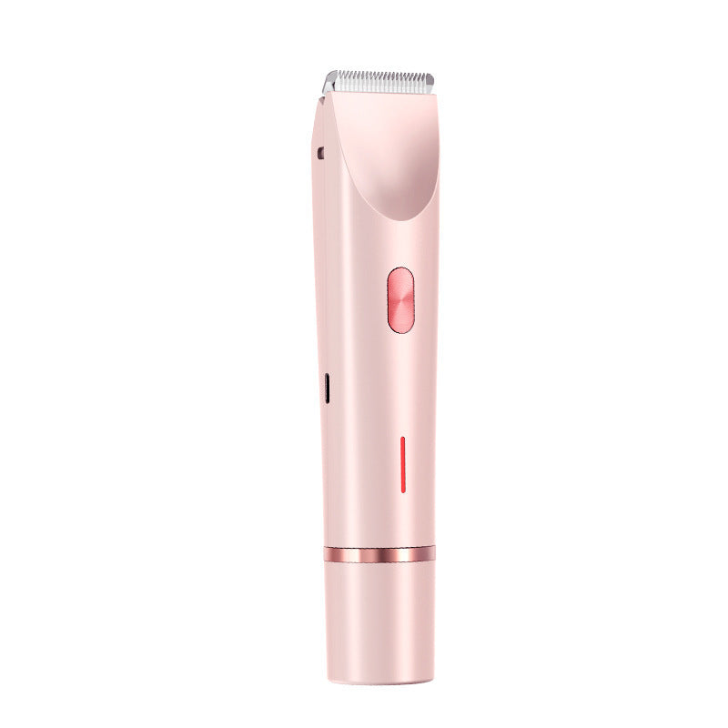 2-in-1 Ladies Electric Shaver & Trimmer - IPX7 Waterproof, USB-C Rechargeable, Dual Head Design(pink)