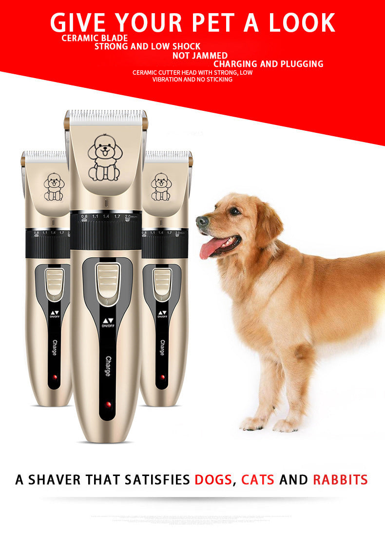 Professional Pet Grooming Hair Clipper Kit - Rechargeable, Low Noise, with Ceramic Blades & 5-Speed Adjustment(White)