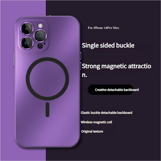 Innovative Detachable Backplate Case for iPhone 14 Pro Max with Strong MagSafe Compatibility(Purple)