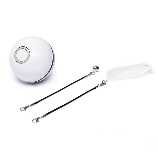 Smart USB Rechargeable Pet Interactive Rolling Ball(White)