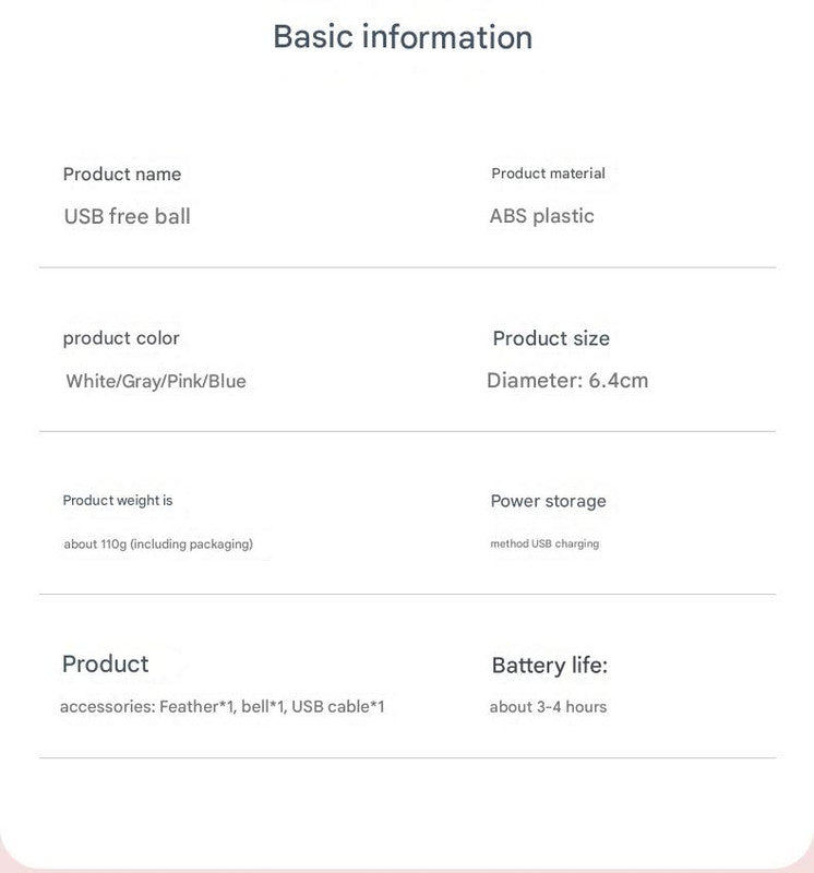 Smart USB Rechargeable Pet Interactive Rolling Ball(White)