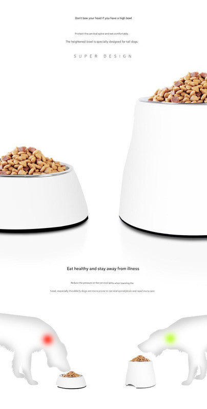 Elevated Pet Feeding Bowl with Stainless Steel Inner - Promotes Healthy Digestion & Reduces Neck Strain(Black)