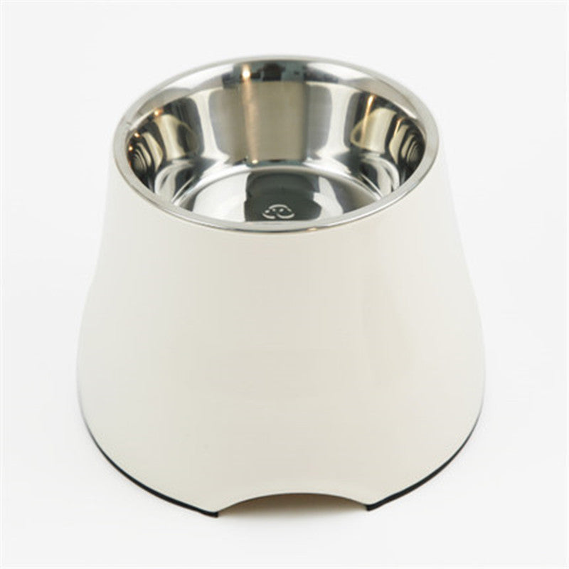 Elevated Pet Feeding Bowl with Stainless Steel Inner - Promotes Healthy Digestion & Reduces Neck Strain(White)