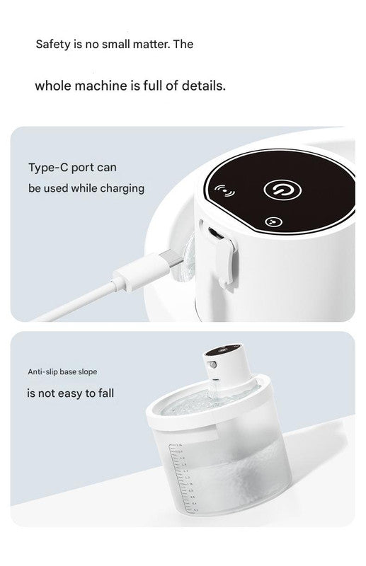 Black Wireless Automatic Pet Water Fountain - 2.2L Motion Sensor Dispenser