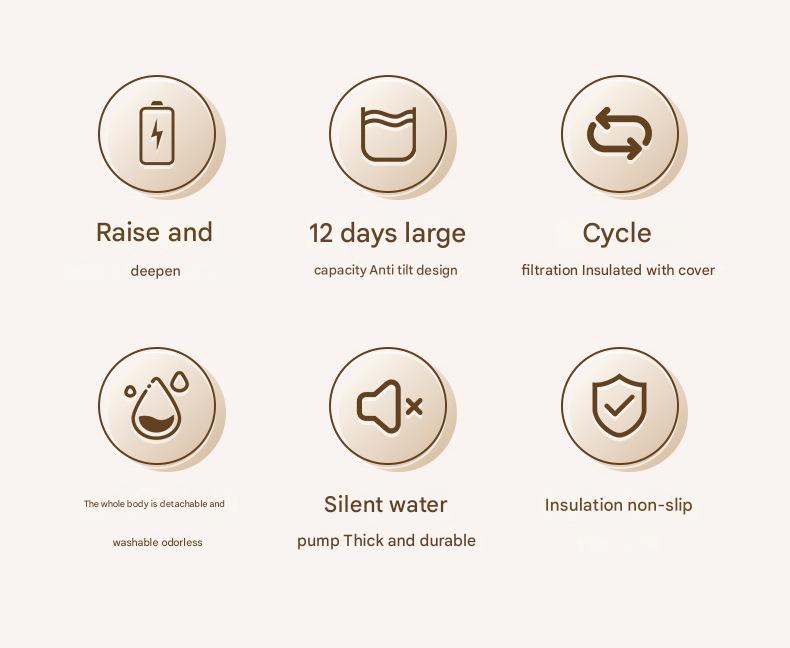 Blue Wireless Automatic Pet Water Fountain - 2.2L Motion Sensor Dispenser