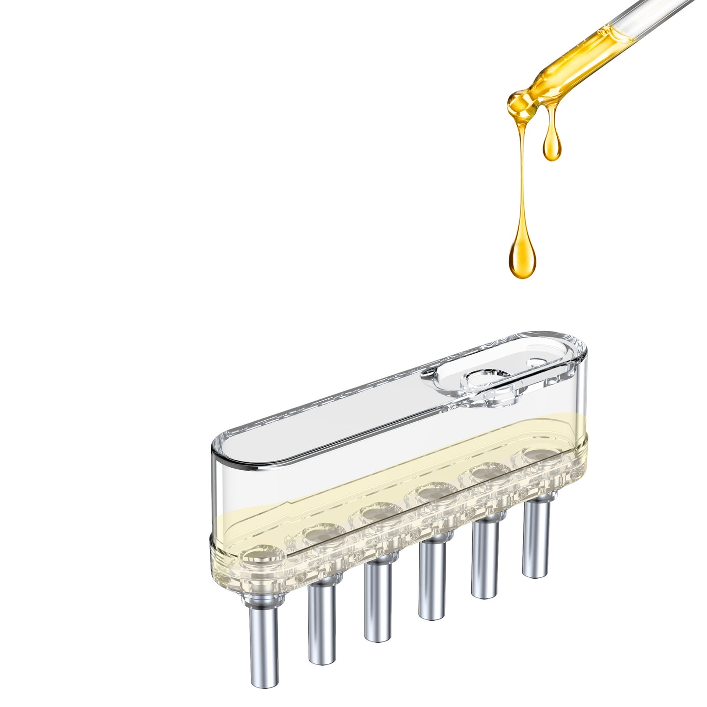 Green Vibrating Scalp Massager Comb - LED Therapy & Oil Infuser for Hair Growth