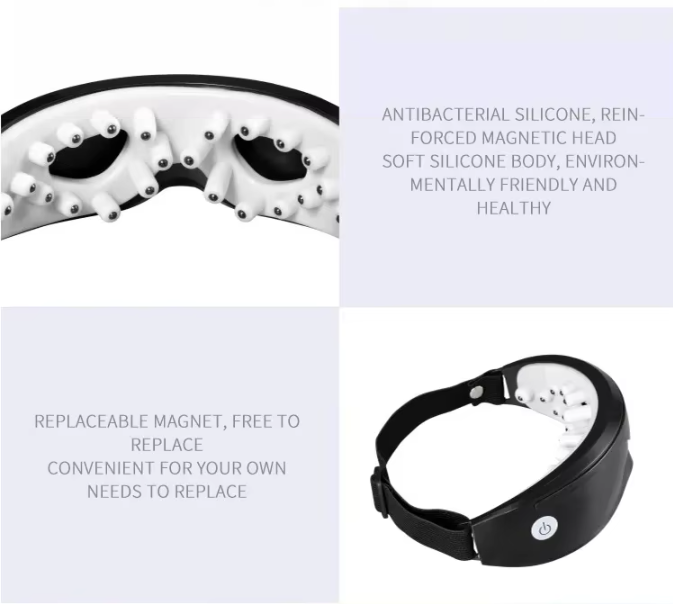 White Touch-Control Rechargeable Heated  Eye Massager for Daily Use