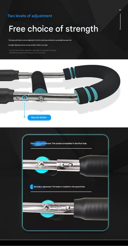 Blue Black Adjustable U-Shaped Arm Exerciser - For Home Fitness Strength Training (30kg)