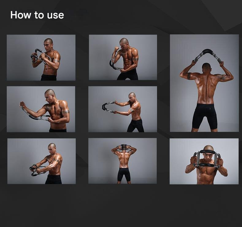 Blue Black Adjustable U-Shaped Arm Exerciser - For Home Fitness Strength Training (30kg)