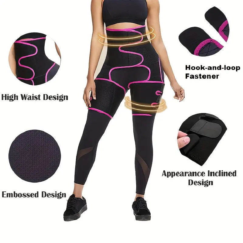 Pink Women's 3-in-1 Body Shaper: Waist Cincher, Thigh Slimmer, Glute Lifter - Workout Gear (Size : S/M)