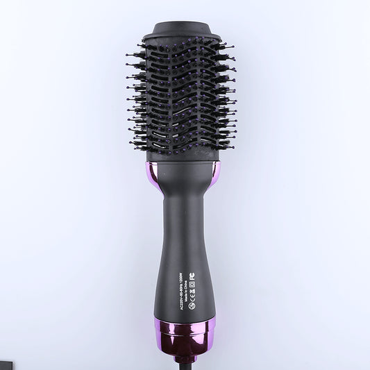 Purple 3-in-1 Hot Air Brush Hair Dryer & Styler - Volumizer, Straightener, Curler