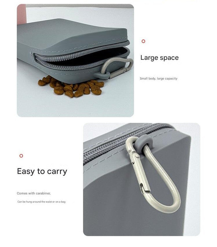 Dark green Silicone Dog Treat Pouch (Set of 2) - Waterproof, Portable for Training & Walks