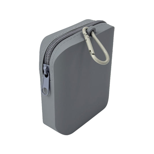 Gray Silicone Dog Treat Pouch (Set of 2) - Waterproof, Portable for Training & Walks