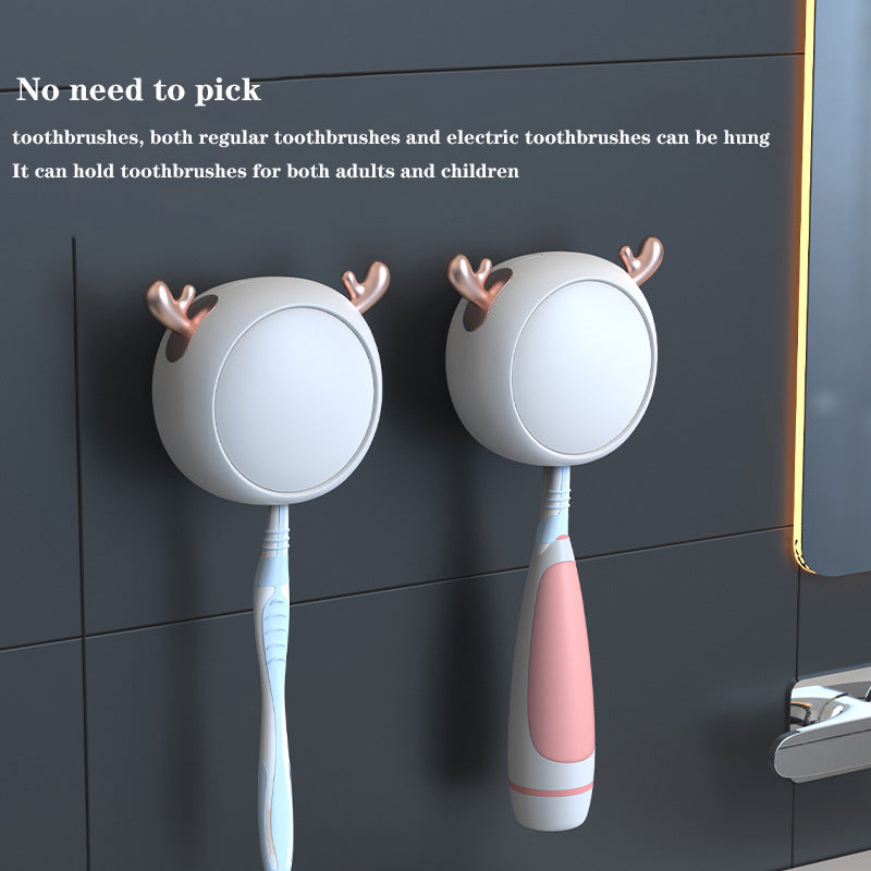 Cute UV Toothbrush Sanitizer Holder - Wall Mounted, Portable for Travel (Black ears bear)