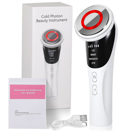 Cold Photon LED Light Therapy Facial Massager - EMS, Hot Compress, Skin Rejuvenation Wand