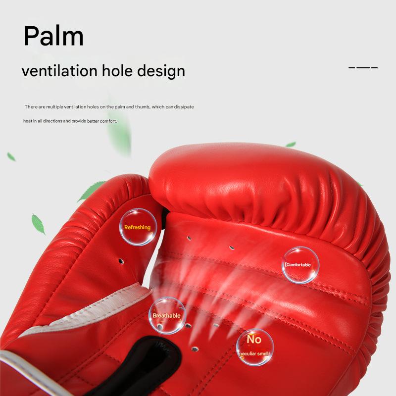 Blue And Silver Durable 10oz PU Leather Boxing Gloves - Padded & Ventilated for Training