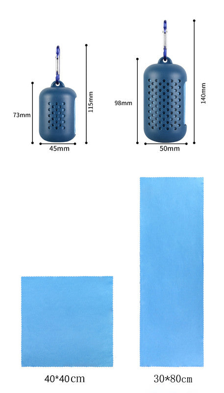 Pink Quick Dry Cooling Towel Set (2 Pack) - Microfiber Sport Towels with Silicone Cases & Carabiners